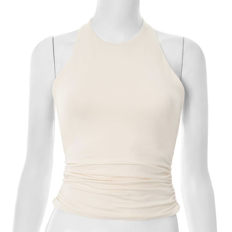 Flattering Ruched Halter Top - Your Essential Fall & Holiday Staple
