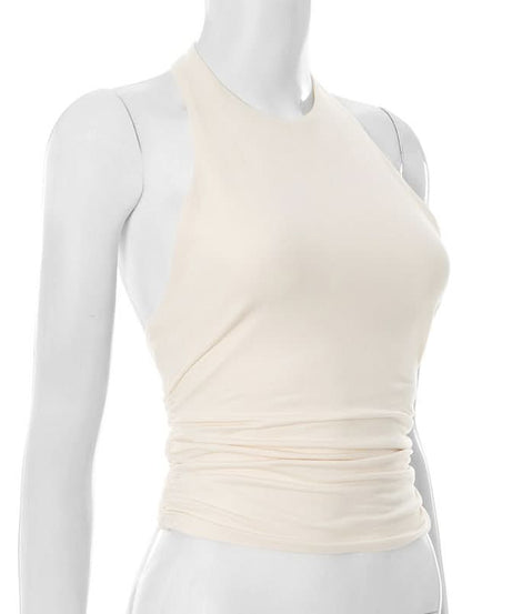Flattering Ruched Halter Top - Your Essential Fall & Holiday Staple