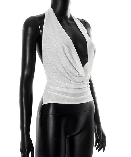 Dazzling Deep Red Cowl Neck Halter Top | Holiday & Party Glam for American Women