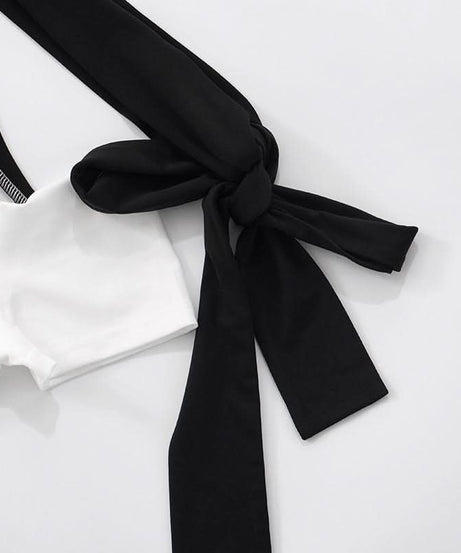 Modern Chic Asymmetrical Tie-Neck Top - Effortless One-Shoulder Style for Fall & Holiday