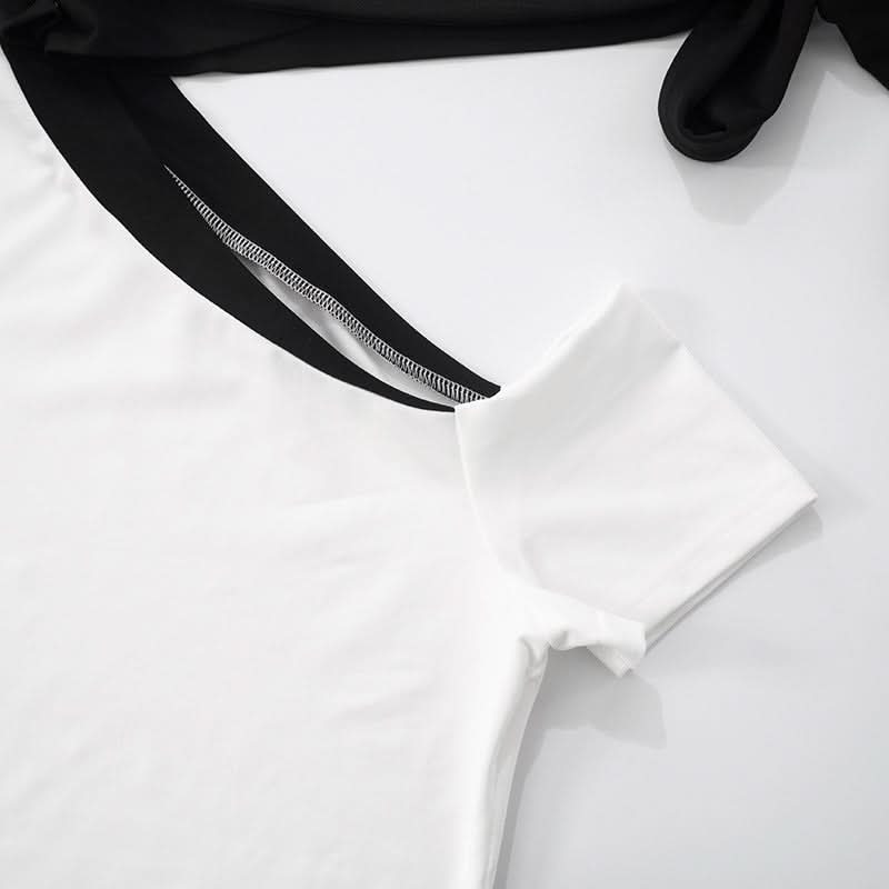 Modern Chic Asymmetrical Tie-Neck Top - Effortless One-Shoulder Style for Fall & Holiday