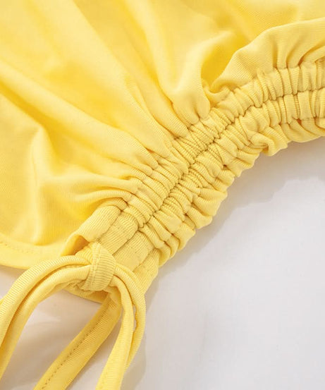 Polka Dot Chic: Ruched Tube Top & Sheer Cut-Out Maxi Dress for Your Fall Getaway