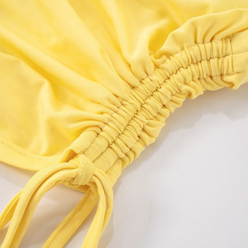 Polka Dot Chic: Ruched Tube Top & Sheer Cut-Out Maxi Dress for Your Fall Getaway