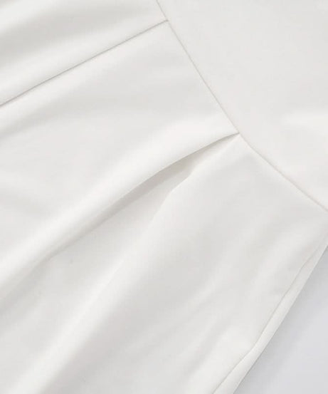 Chic White Strapless Pleated Romper for Women - Perfect for Fall Getaways & Resort Style