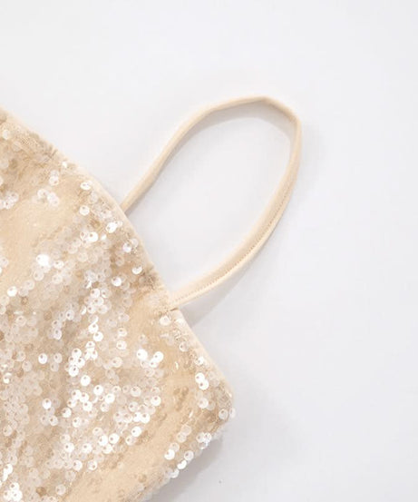 Dazzling Champagne Sequin Crop Top & Mini Skirt Set - Perfect for Holiday Parties & NYE