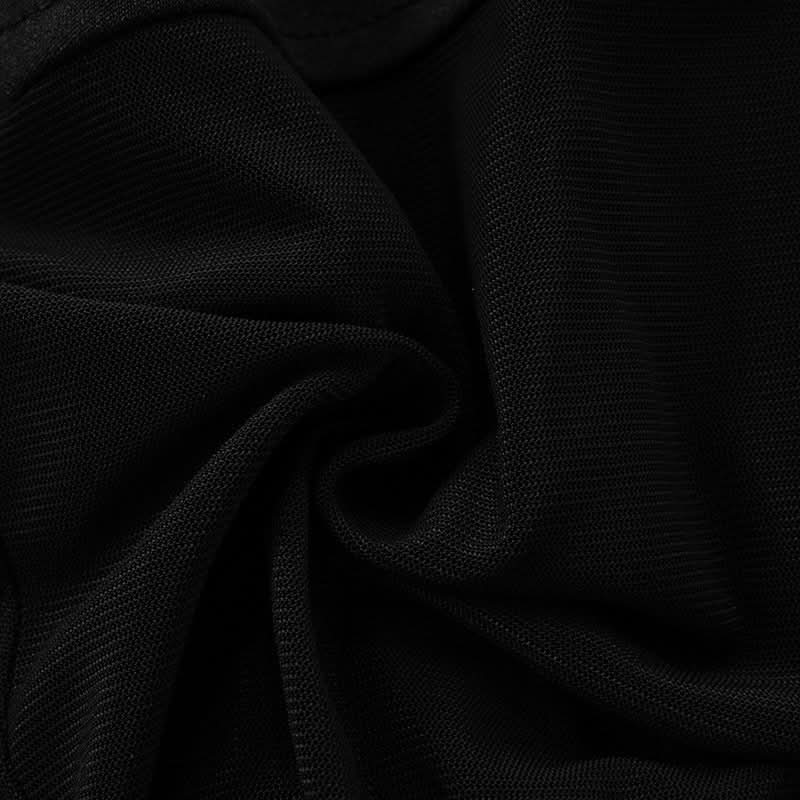 Elegant Mesh & Hook-Eye Collared Blouse - Chic Puff Sleeve Top for Fall & Holiday