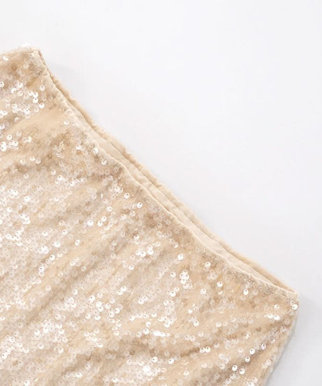 Dazzling Champagne Sequin Crop Top & Mini Skirt Set - Perfect for Holiday Parties & NYE