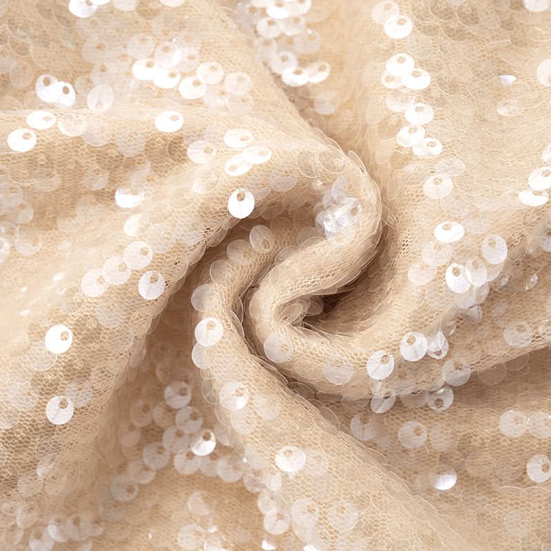 Dazzling Champagne Sequin Crop Top & Mini Skirt Set - Perfect for Holiday Parties & NYE