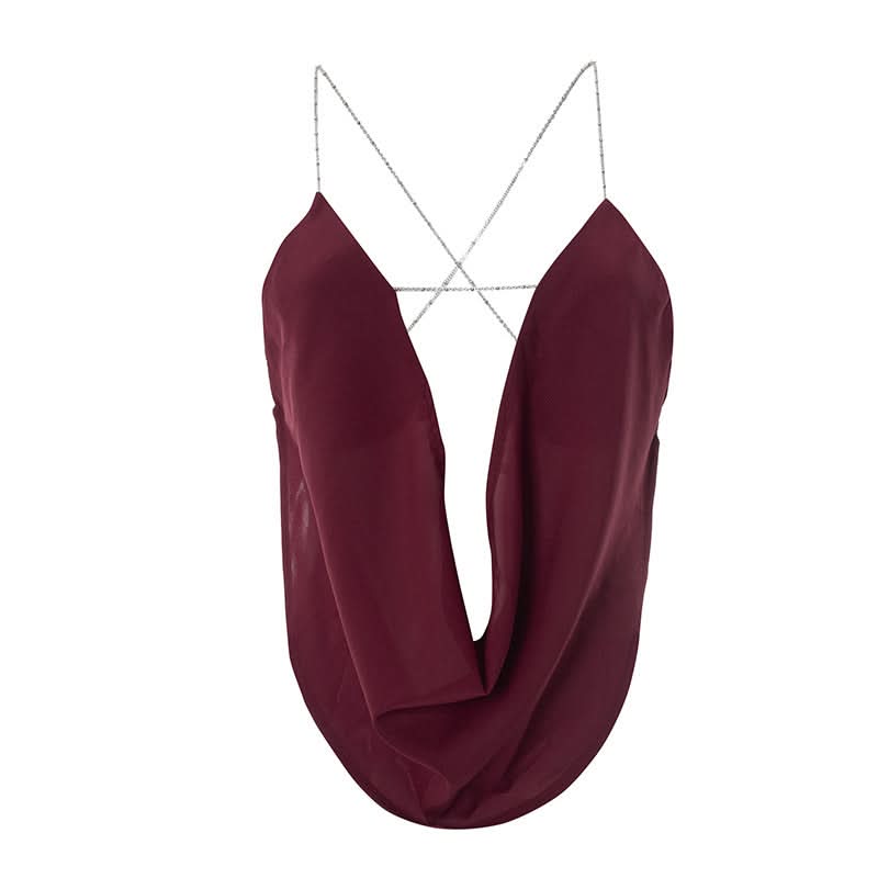 Sultry Leopard Print Cowl Neck Top with Chain Cross-Back – Your Fall & Holiday Statement Piece