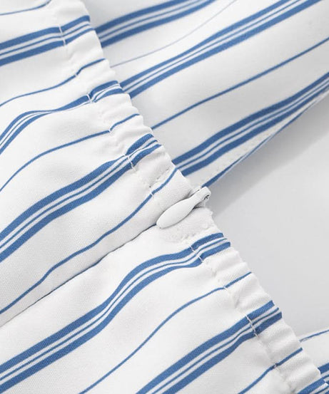 Blue Stripe Halter Maxi Dress with Chic Bow - Effortless Resort & Vacation Style