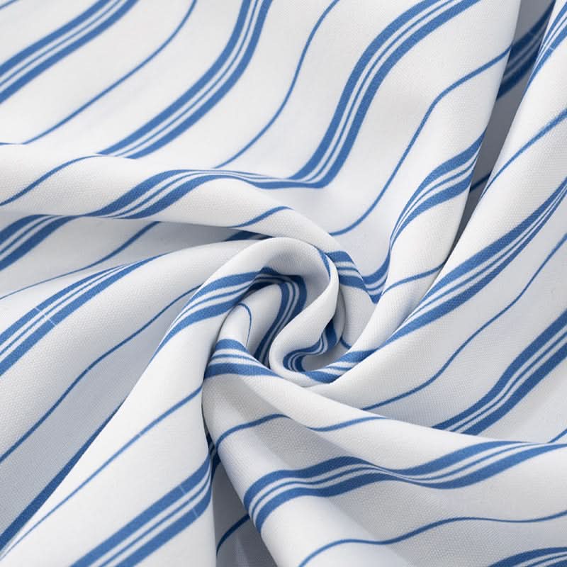 Blue Stripe Halter Maxi Dress with Chic Bow - Effortless Resort & Vacation Style