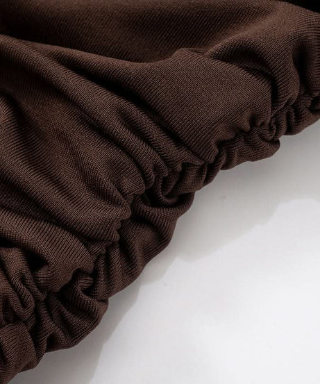 Effortless Autumn Chic: Espresso One-Shoulder Ruched Top for Flattering Fall Style