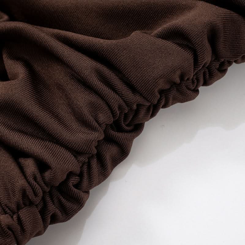 Effortless Autumn Chic: Espresso One-Shoulder Ruched Top for Flattering Fall Style