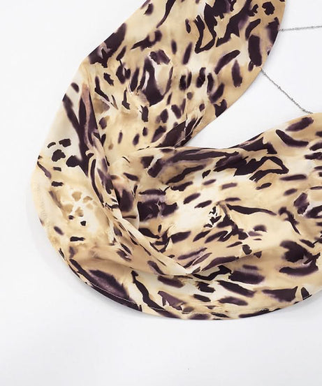 Sultry Leopard Print Cowl Neck Top with Chain Cross-Back – Your Fall & Holiday Statement Piece