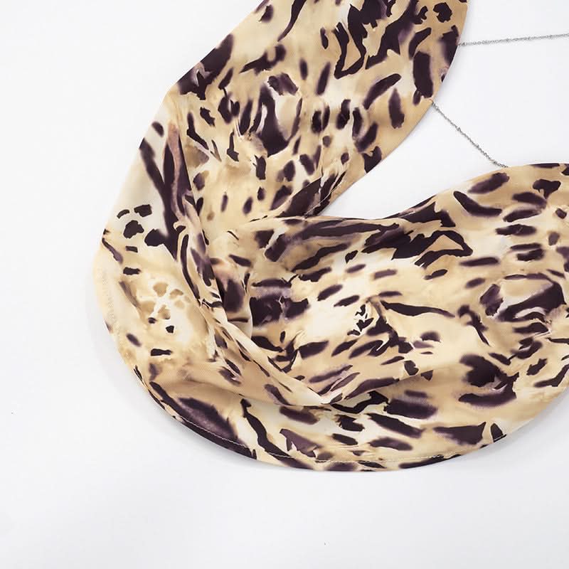 Sultry Leopard Print Cowl Neck Top with Chain Cross-Back – Your Fall & Holiday Statement Piece