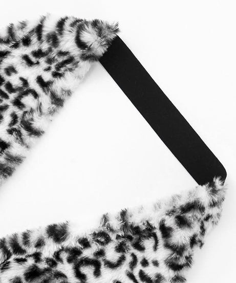 Fierce & Fluffy Leopard Print Halter Crop Top & Drawstring Shorts Set - Your Wild Side Awaits This Fall!