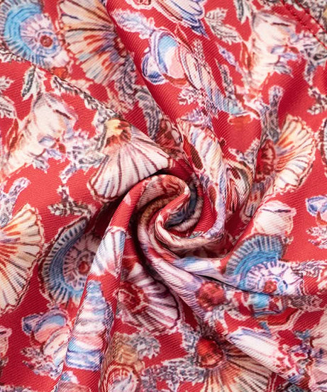 Coastal Chic Seashell Print Halter V-Neck Backless Top - Your Resort & Sunny Escape Essential