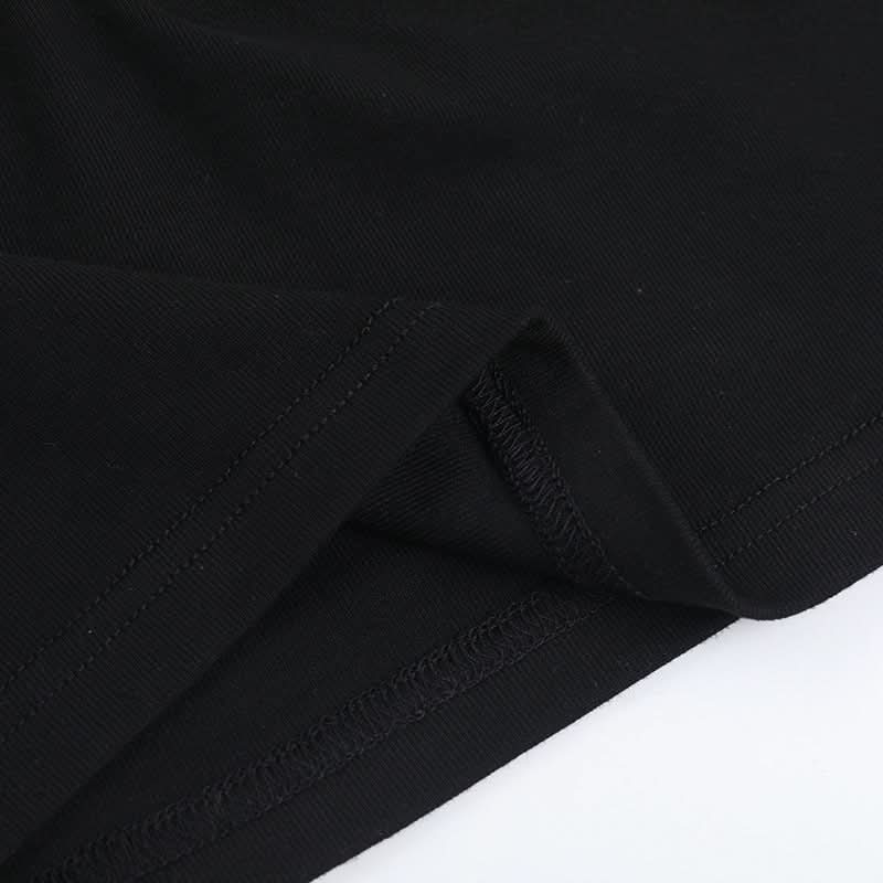 Edgy Gothic Distressed Cut-Out Crop Top - Spooky Season Style