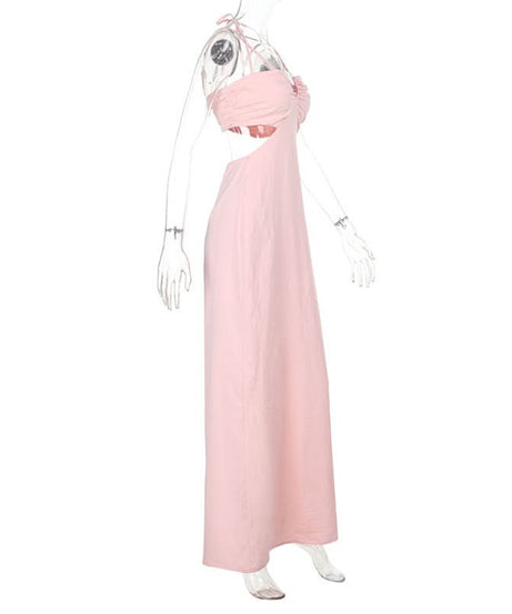 Dusty Rose Criss-Cross Halter Cut-Out Maxi Dress - Your Fall Getaway & Resort Chic Essential