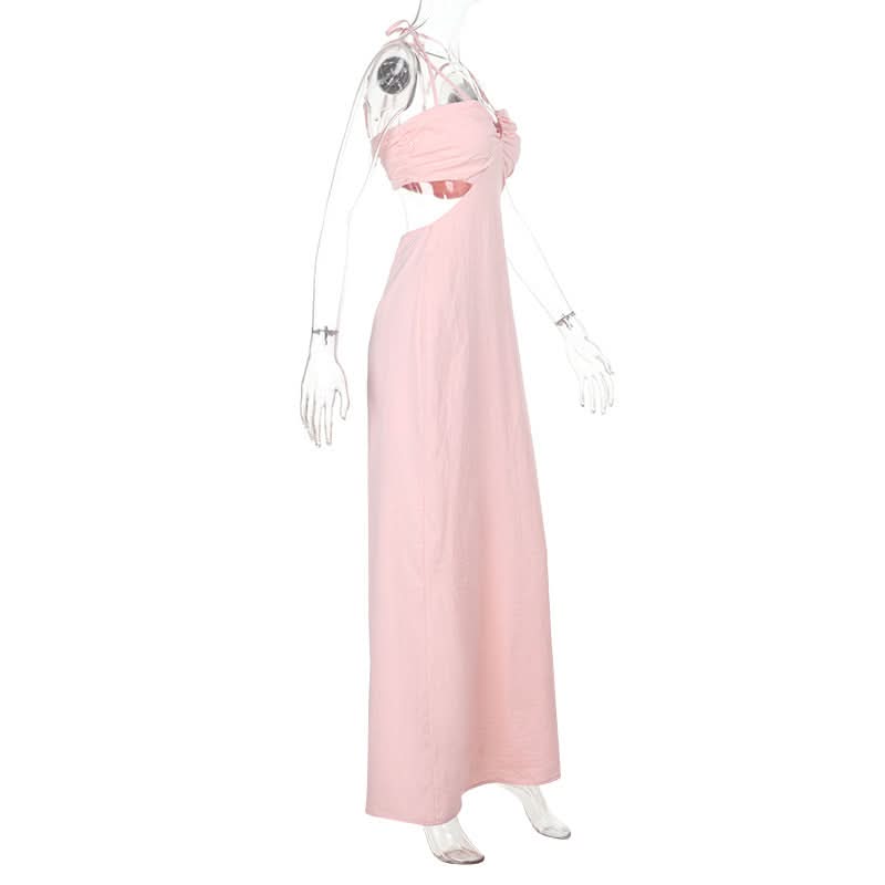 Dusty Rose Criss-Cross Halter Cut-Out Maxi Dress - Your Fall Getaway & Resort Chic Essential
