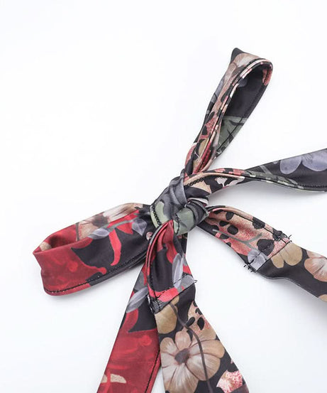 Head-Turning Autumn Allure: Leopard Floral Asymmetrical Halter Mini Dress with Deep V