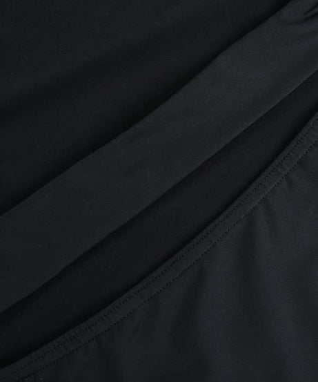 Black Long Sleeve Cut-Out Bodycon Two-Piece Set: Square Neck Crop Top & Mini Skirt - Fall Party & Night Out Ready