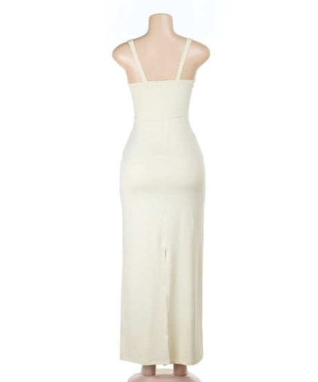 Chic Cut-Out Lace-Up Maxi Dress | Modern Square Neck Evening & Holiday Style