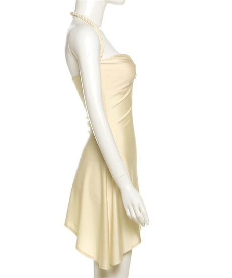 Enchanting Siren Shell Halter Mini Dress - Your Fall Party & Resort Escape Must-Have