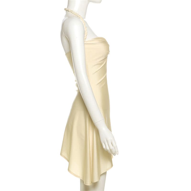 Enchanting Siren Shell Halter Mini Dress - Your Fall Party & Resort Escape Must-Have