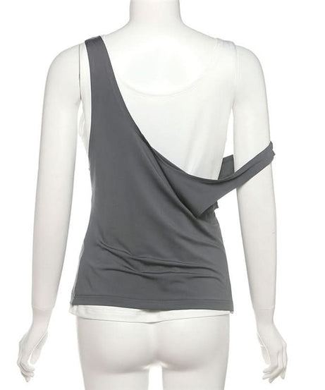 Chic Asymmetrical Layered Nursing Tank Top | Effortless Fall Style & Comfort