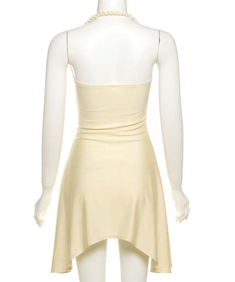 Enchanting Siren Shell Halter Mini Dress - Your Fall Party & Resort Escape Must-Have