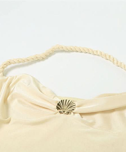 Enchanting Siren Shell Halter Mini Dress - Your Fall Party & Resort Escape Must-Have