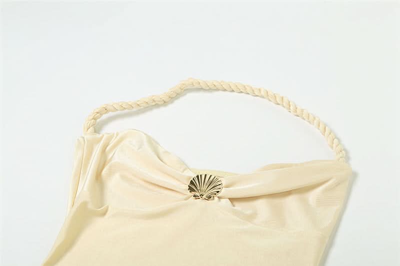 Enchanting Siren Shell Halter Mini Dress - Your Fall Party & Resort Escape Must-Have