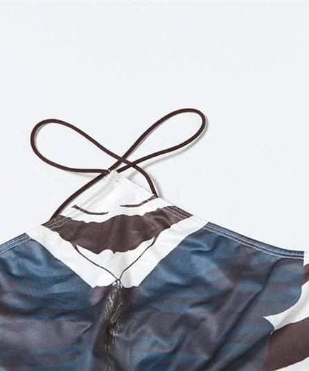 Wild Elegance Backless Maxi Dress: Exotic Zebra & Leopard Abstract Print for Fall Getaways