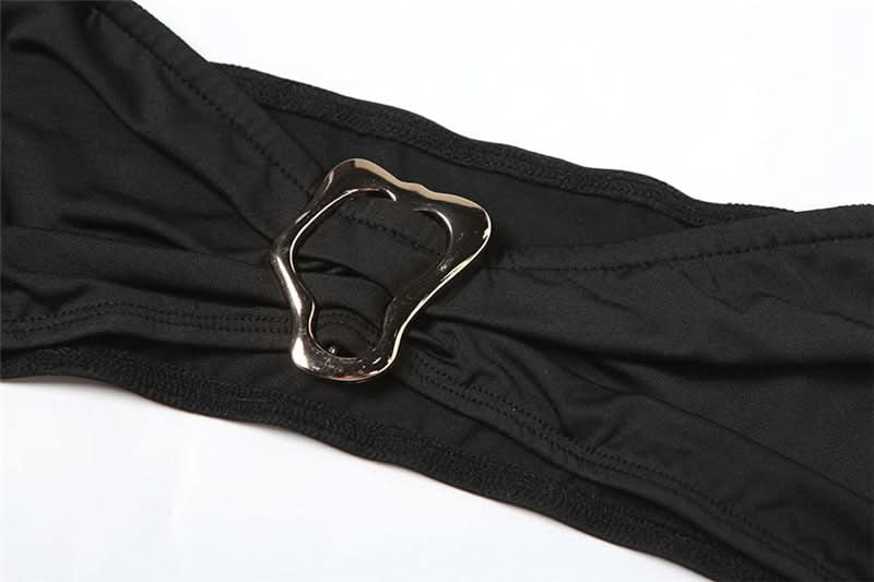 Chic Draped Halter O-Ring 3-Piece Shorts Set – Your Must-Have for Fall Getaways & Nightlife