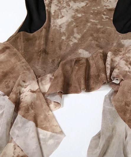 Autumn Edge Distressed Ruffle Corset Top | Fairy Grunge Chic & Versatile Tie Detail