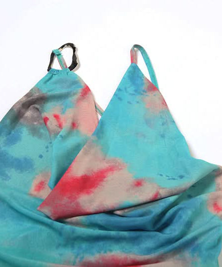 Vibrant Tie-Dye One-Shoulder Cowl Neck Mini Dress - Your Go-To for Fall Parties & Nights Out