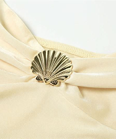 Enchanting Siren Shell Halter Mini Dress - Your Fall Party & Resort Escape Must-Have