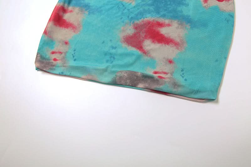 Vibrant Tie-Dye One-Shoulder Cowl Neck Mini Dress - Your Go-To for Fall Parties & Nights Out