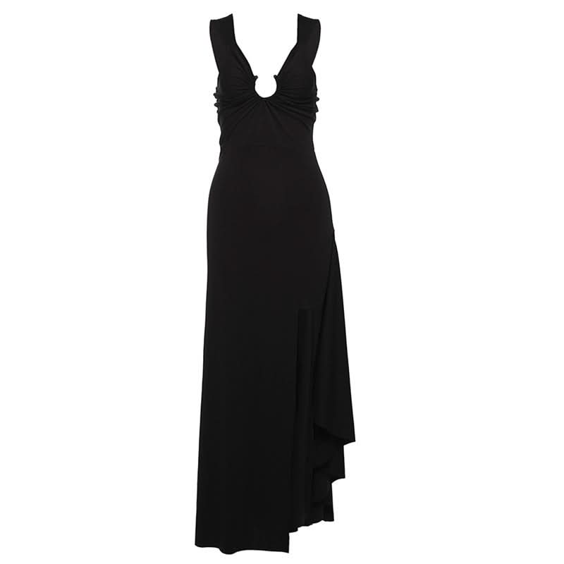 Radiant Plum O-Ring High Slit Maxi Dress – Your Fall & Holiday Party Statement