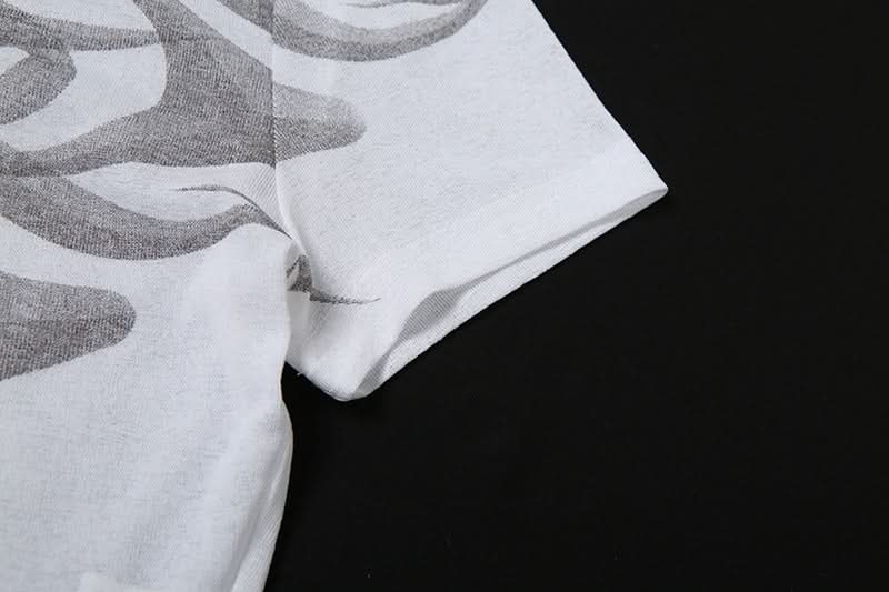 Abstract Wave Print Slim Fit Crop Top - Y2K Style for Effortless Fall Fashion