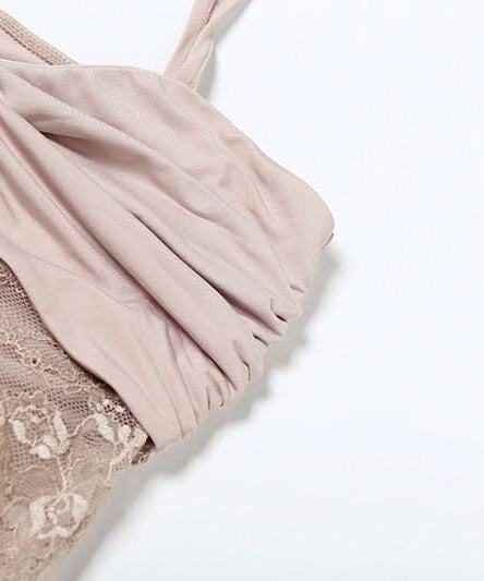 Autumn Allure: Elegant Ruched Lace Panel Cami Maxi Dress - Holiday Party & Gala Ready