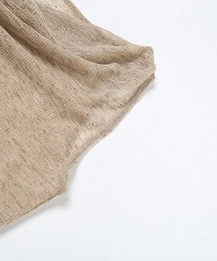 Effortless Fall Flow: Sheer Knit Asymmetric Ruffle Cowl Neck Tunic