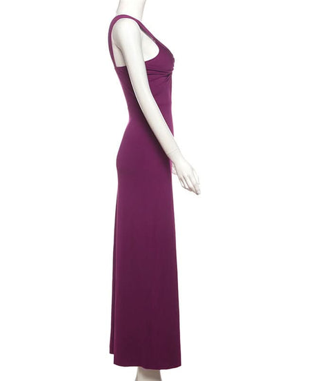 Radiant Plum O-Ring High Slit Maxi Dress – Your Fall & Holiday Party Statement