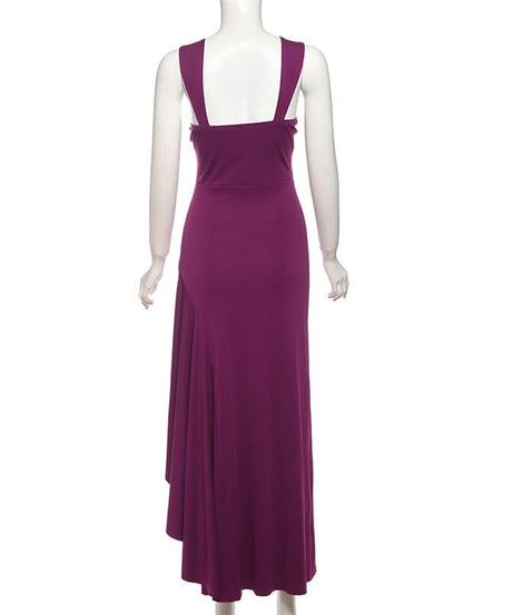 Radiant Plum O-Ring High Slit Maxi Dress – Your Fall & Holiday Party Statement