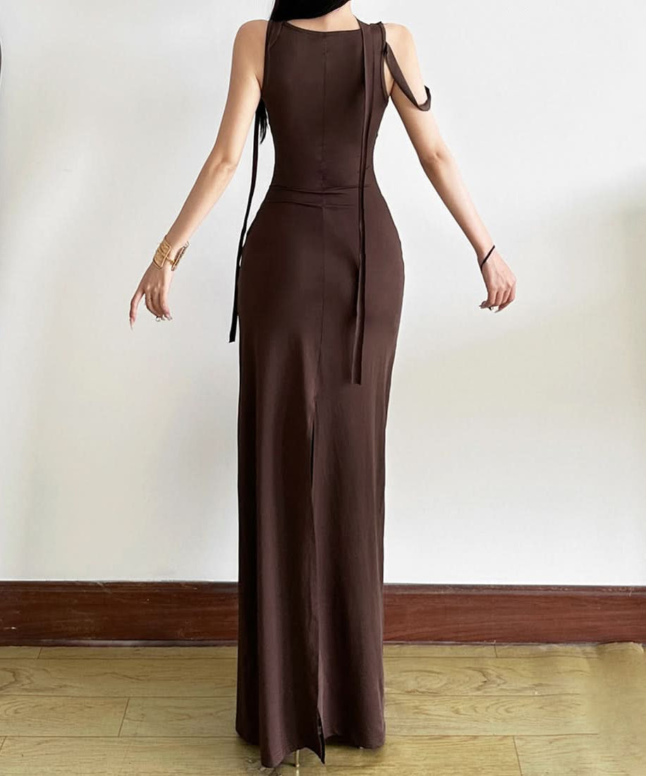 Autumn Allure: Luxe Lace Patchwork Ruched Maxi Dress - Elegant Bodycon for Fall Evenings