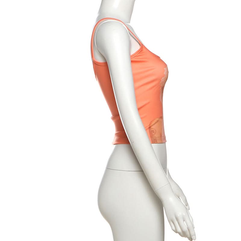 Y2K Graphic Diva Cropped Cami Top – Edgy Fall Street Style Essential