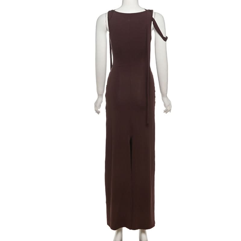 Autumn Allure: Luxe Lace Patchwork Ruched Maxi Dress - Elegant Bodycon for Fall Evenings
