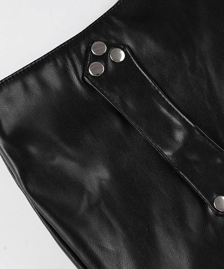 Unleash Your Edge: Studded Faux Leather Buckle Hot Shorts - Fall & Halloween Ready!