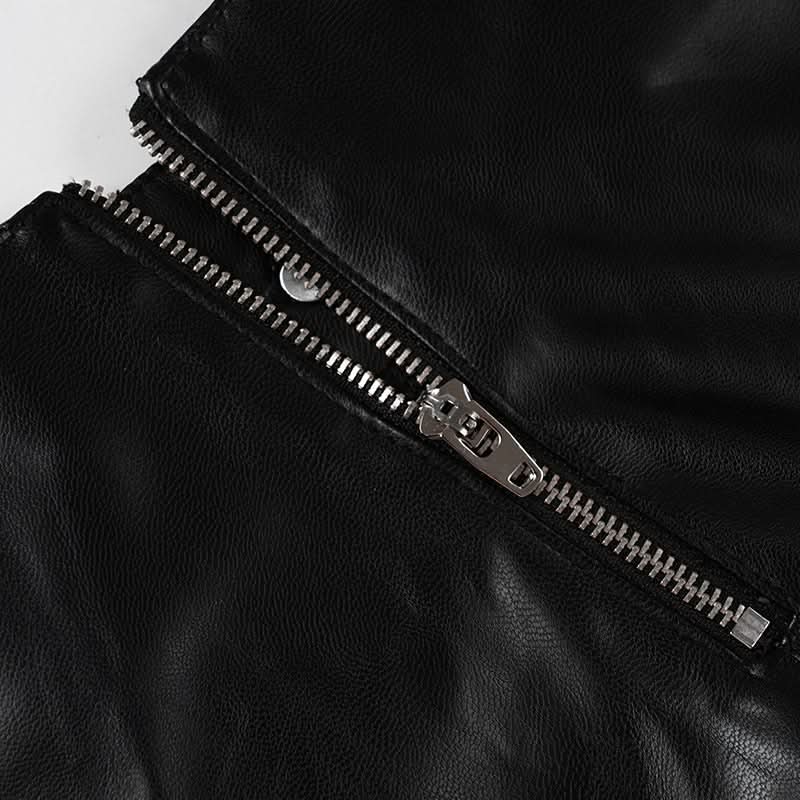 Unleash Your Edge: Studded Faux Leather Buckle Hot Shorts - Fall & Halloween Ready!